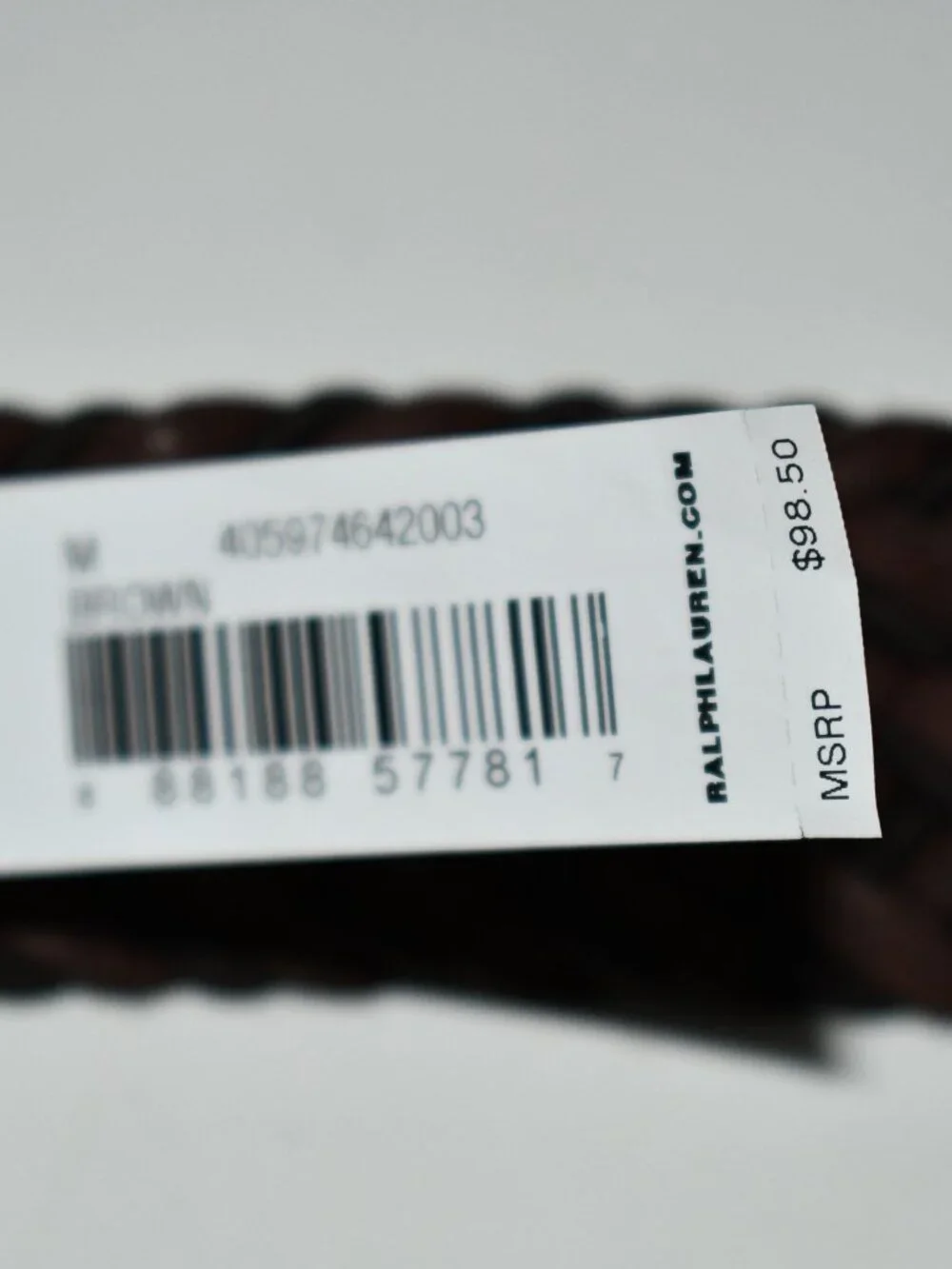 Polo Ralph Lauren Leather Stretch Braided Belt in Brown Size: MED #405974642003